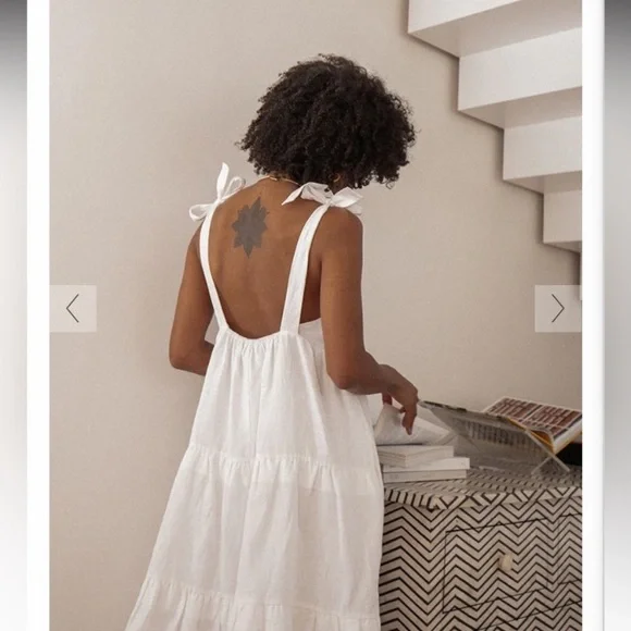 Dissh Ariana Linen White Dress - Picture 1 of 7